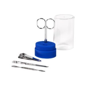 Set de manicura en estuche ovalado de plástico transparente